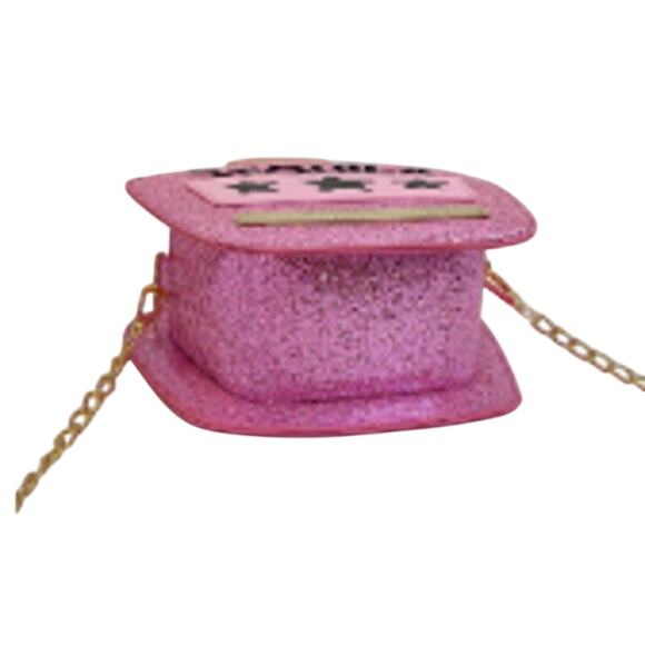 Shein Women's Pink Y2K Street Mini Glitter "Tequila" Zip Novelty Bag - Picture 4 of 4